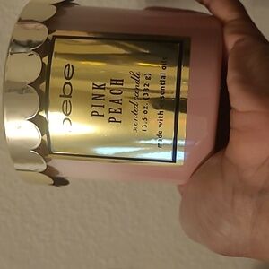 💕NWT BEBE PINK PEACH SCENTED CANDLE💕13.5 oz.